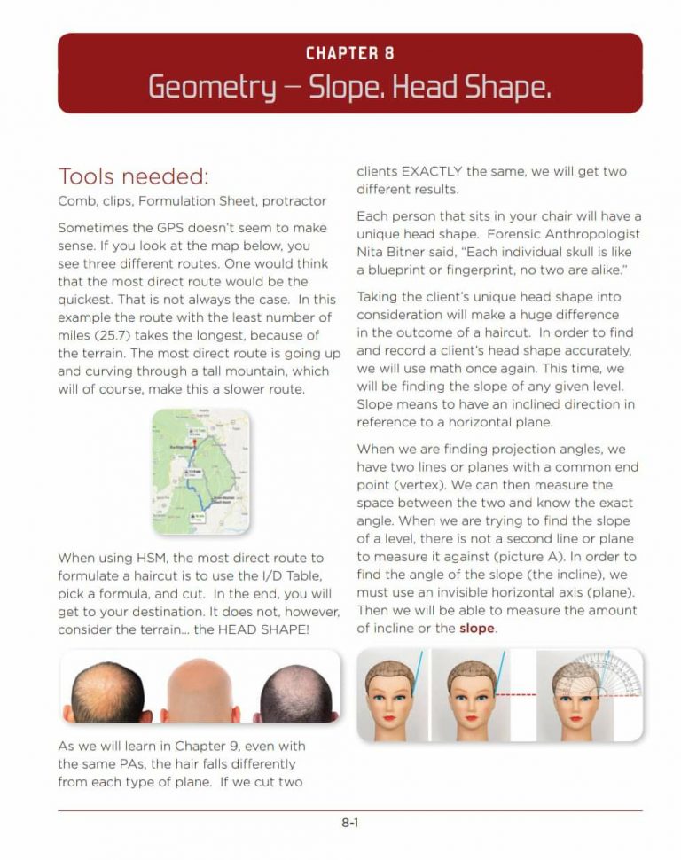 Online Training-The Math and Science of Haircutting group study -textbook